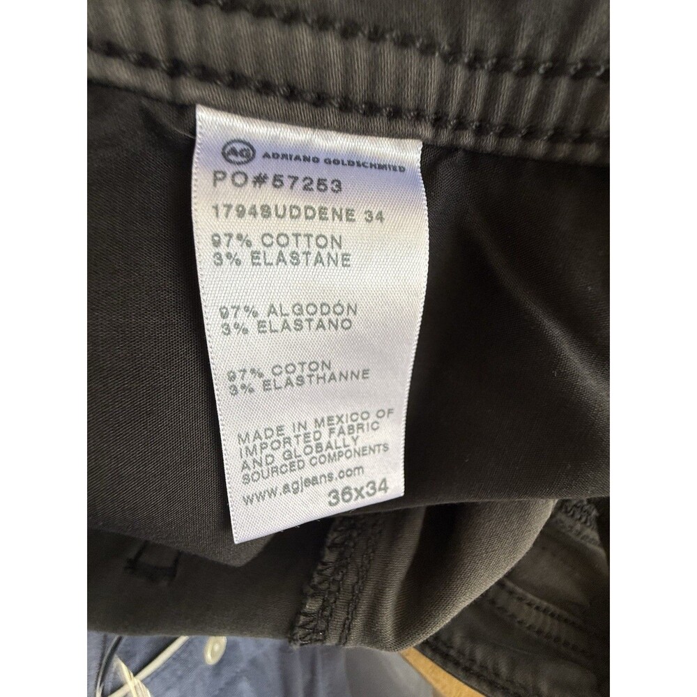 AG Adriano Goldschmied Pants Mens 36x30 Charcoal Gray The Everett Slim Straight - Picture 15 of 15